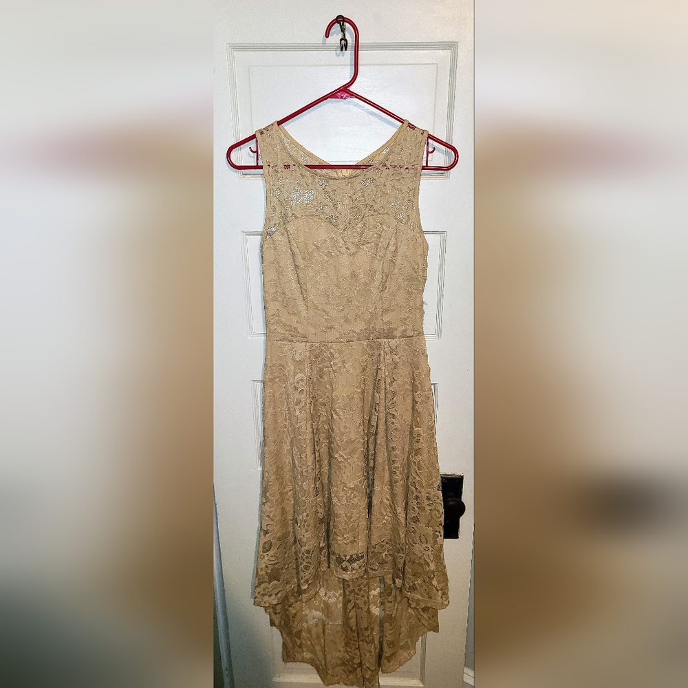 Muadress Women's Vintage Floral Lace Sleeveless Hi-Lo Cocktail Dress Size S